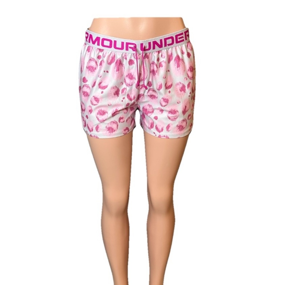 Under Armour Pink Leopard Shorts YXL Girls Playful Giftable Activewear